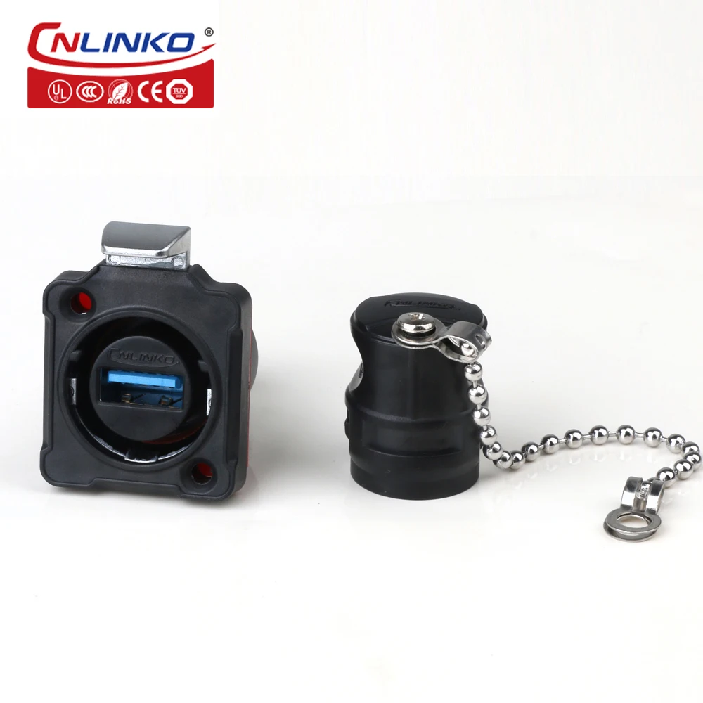 CNLINKO M24 Waterproof Solder USB Connector USB 3.0 Data Transfer Male Plug with Extended Cable Female Socket Charging Connector