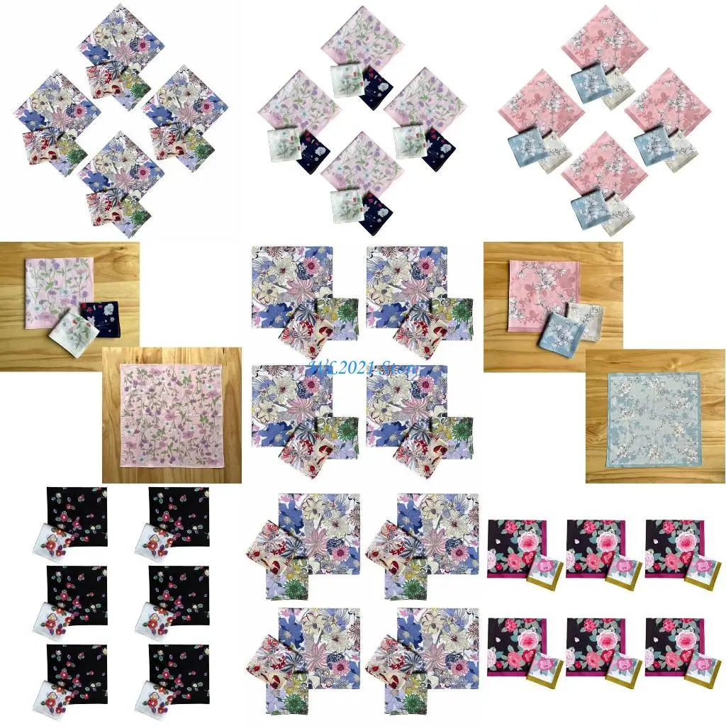 G5GC Floral Pattern Pocket Towel for Sports, Travel, Work, Grooms, Weddings, Prom