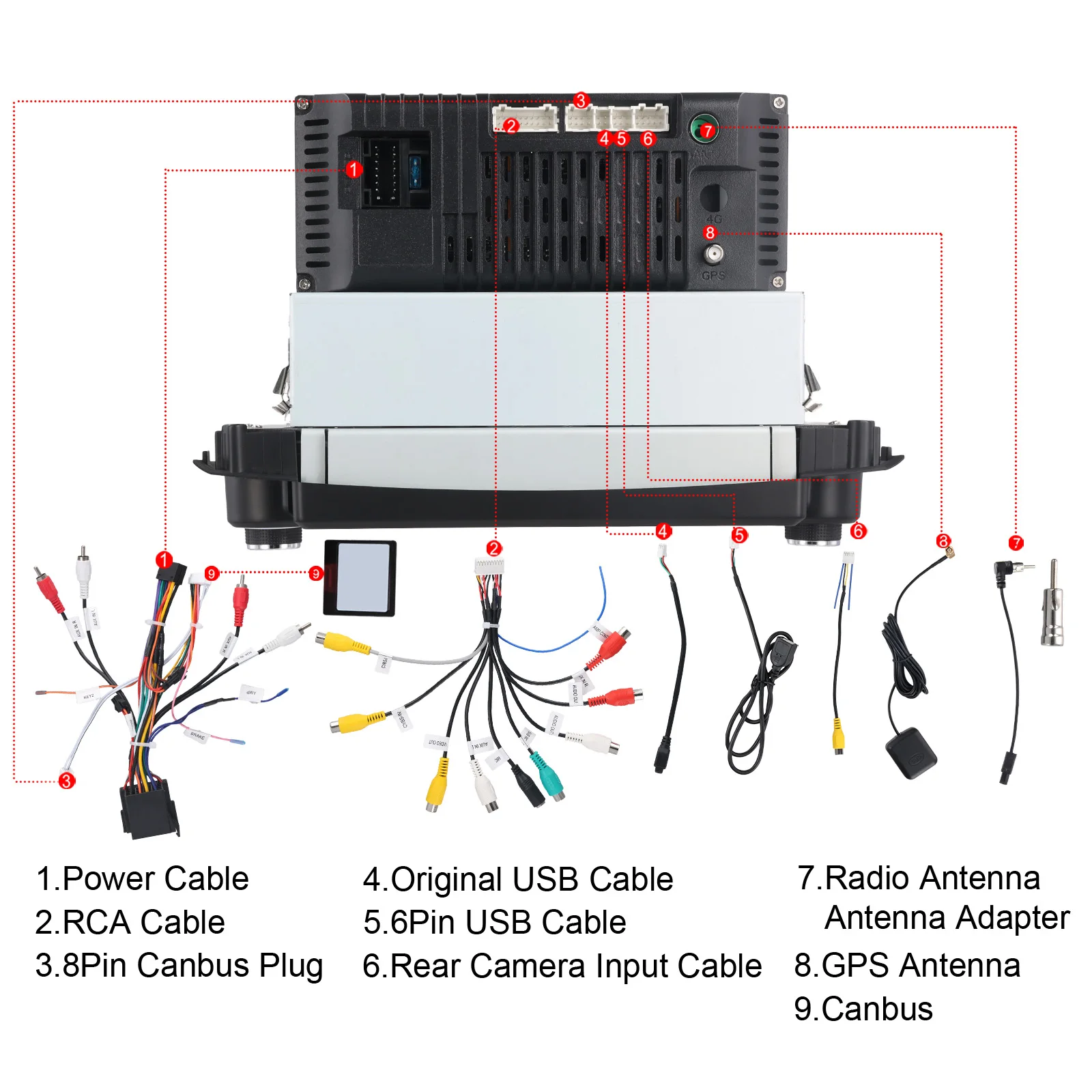 Podofo 1Din Android 4+64G Autoradio für FIAT Punto 05-09/Linea 07-11 Carplay Android Auto GPS WIFI Mirror Link Auto-Audio-Stereoanlage – Detail 25