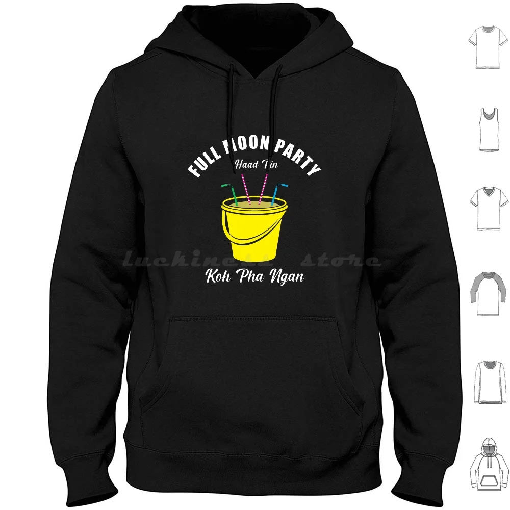 Full Moon Party Thailand Print Hoodies Long Sleeve Haad Rin Koh Pha Ngan Ko Phangan Thailand Party Full Moon