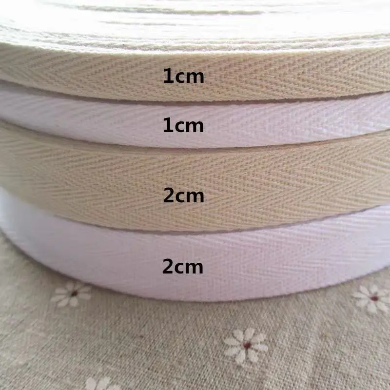 3yds 6-50mm Black White Webbing Herringbone Belt Clothing Accessories Handmade Diy Cotton Cloth Belt Edging Strip Bandage Ribbon