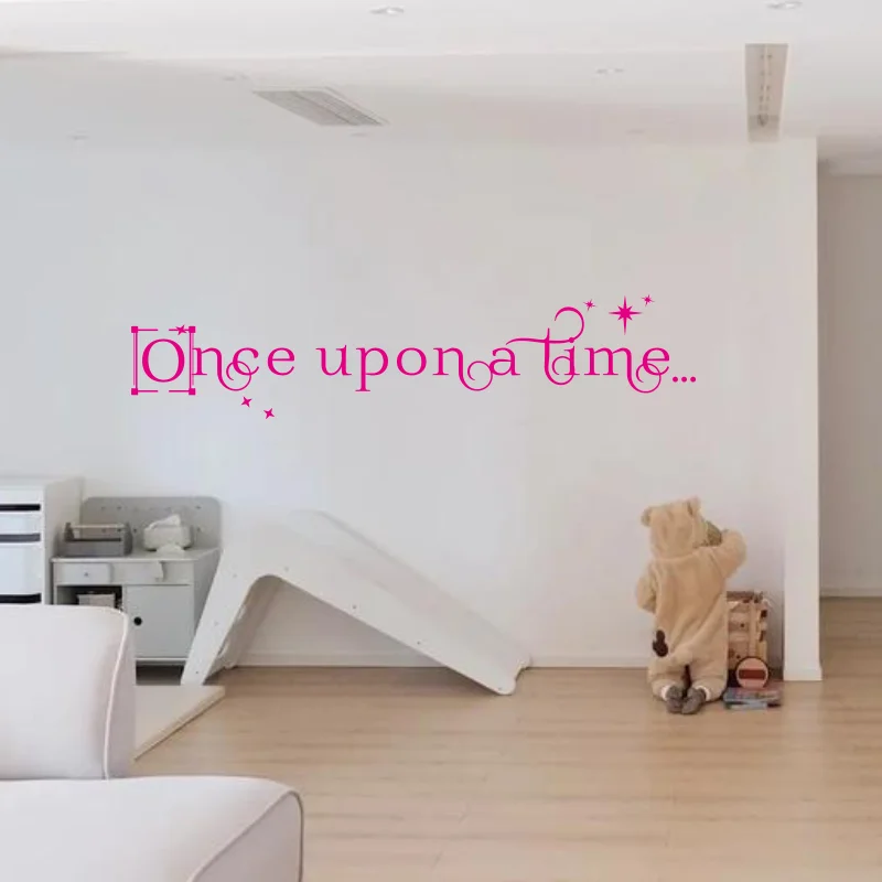 Once Upon a Time Decal - Kids Room Wall Sticker Imagination Quote Pretend Dress Up Area Bookshelf Decor Child's Room Decor #540