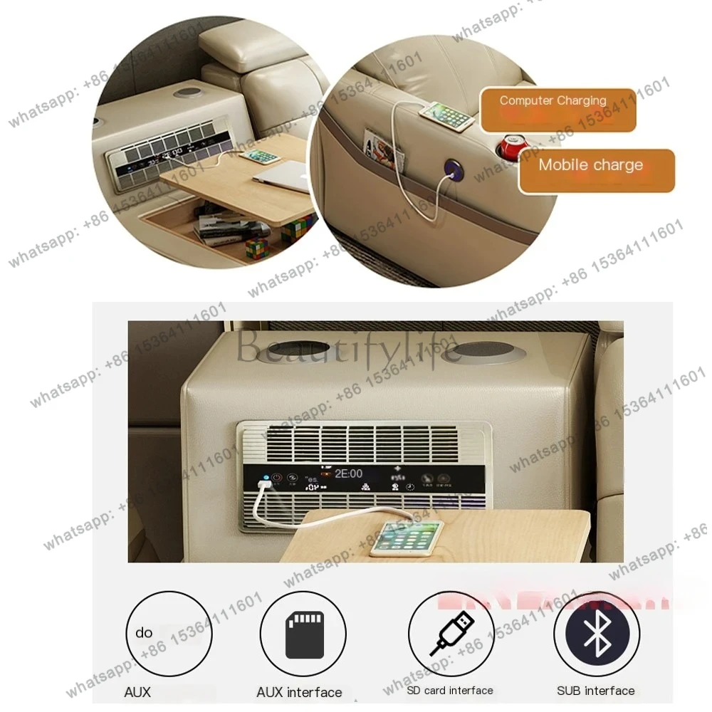 X4  Massage Bed with Ultimate Comfort and Genuine Leather Multifunctional Frame - Bluetooth Speaker, Safe Air Cleaner, USB
