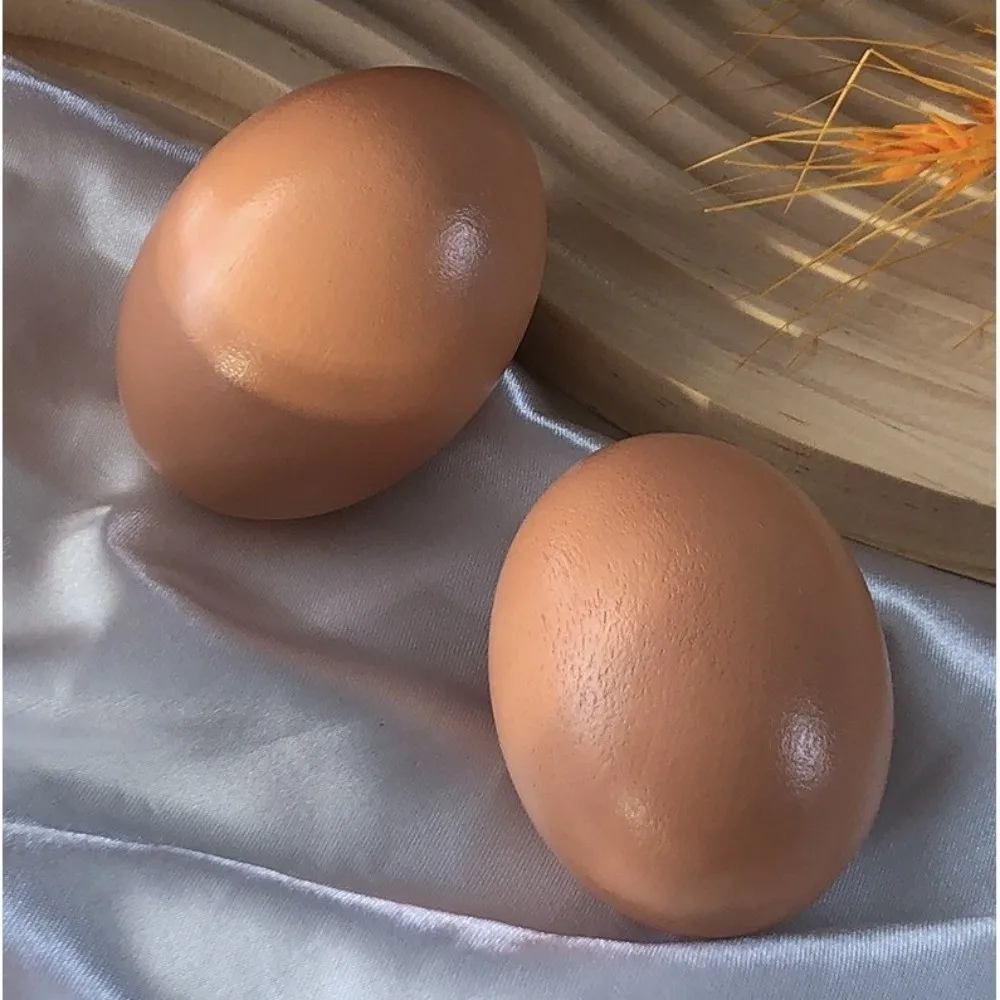 4PCS Holiday Props 1:1 Simulated Egg Model Smooth Surface Craft Kits DIY Wooden Egg Kids Games Egg Painting