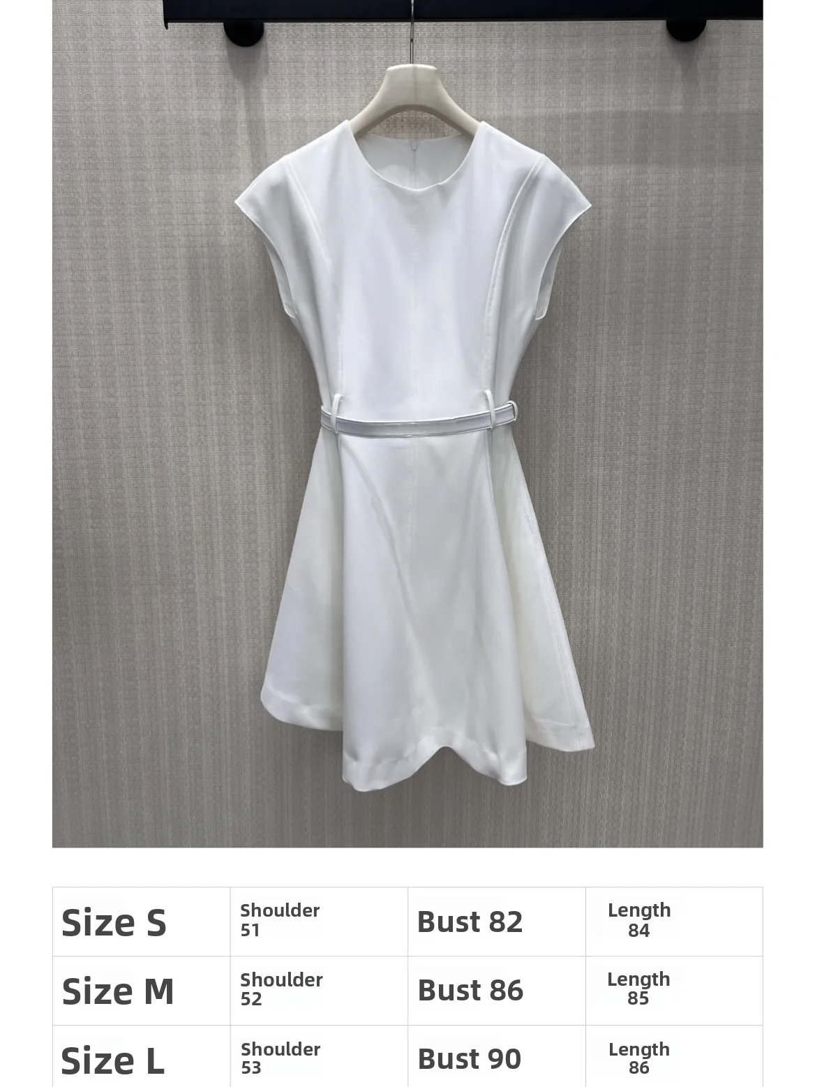 

Elegant Simple White Dress Women's Sleeveless Waist-Cinched A-Line Skirt Style Commute Polyester Fiber Summer Season