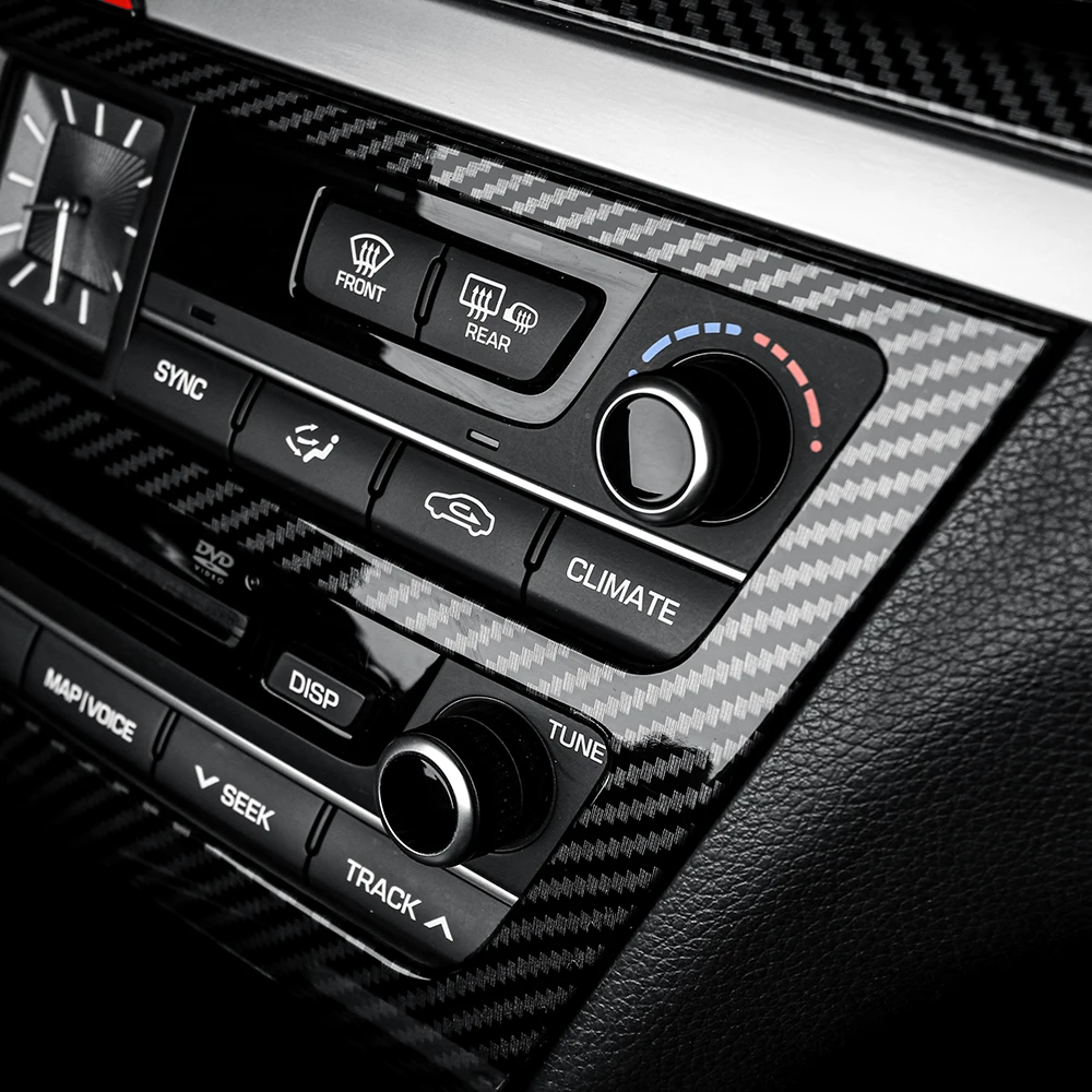 Car Tuning Carbon Fiber ABS Air conditioning Switch Adjustment Frame Cover Trim Accessories For Genesis G80 DH 2015-2020 LHD