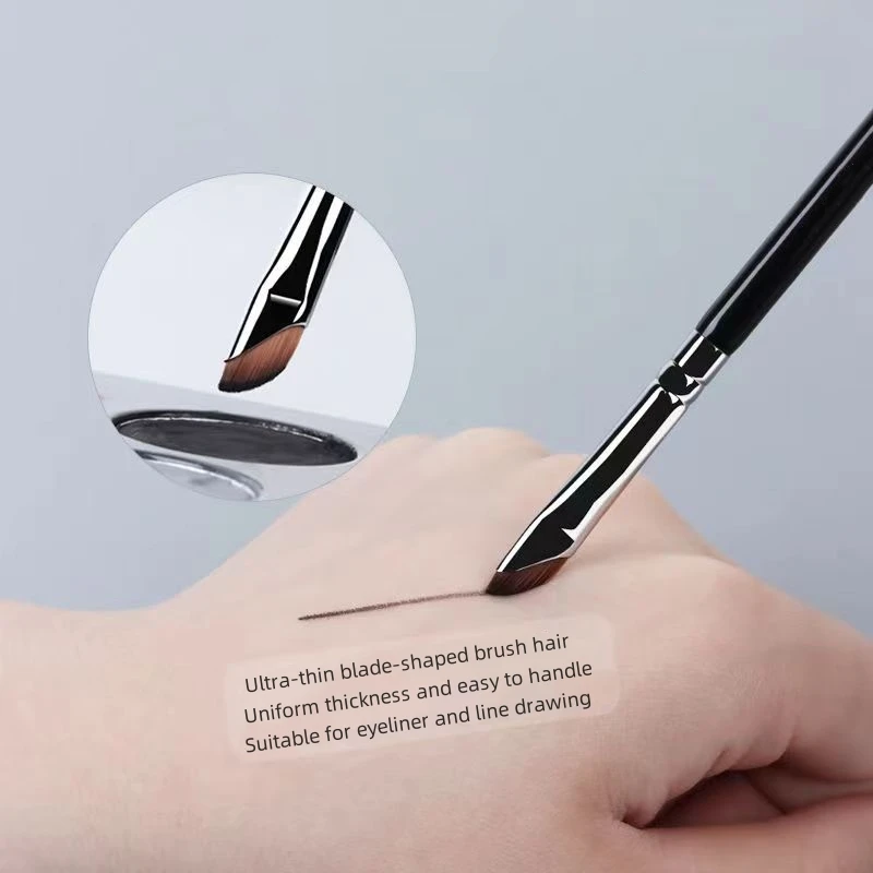 Pennello per eyeliner con lama 2 in 1, ombretto, evidenziatore, occhi ad angolo ultra sottile, ombretto, pennelli per trucco per sopracciglia