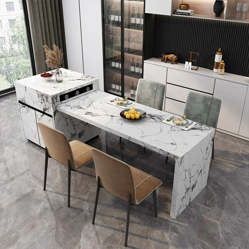 

Luxury Kitchen Island Dining Table Wooden Kitchen Cabinet