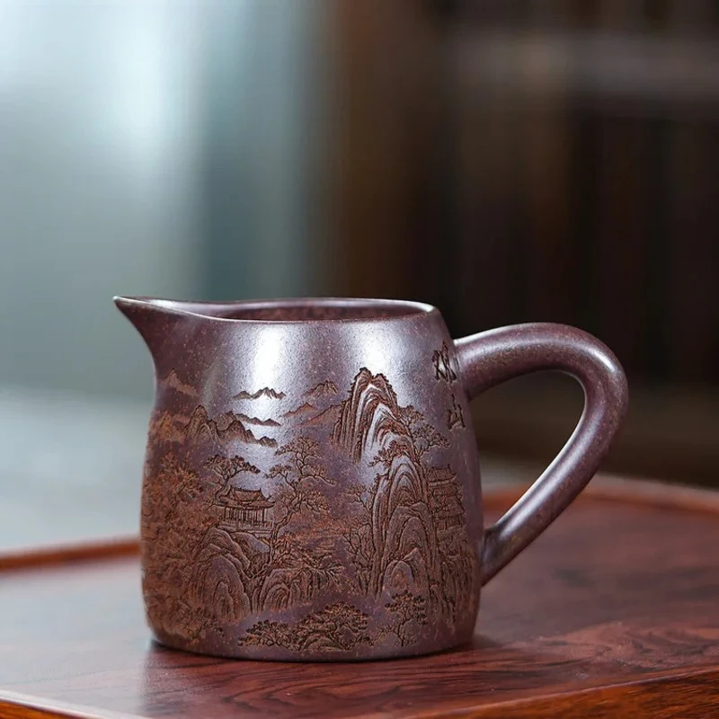 400ml-yixing-zisha-wood-fired-porcelain-landscape-tea-pitcher-divide-tea-cha-hai-dispenser-justice-cup-fair-mug-teaset-supplies