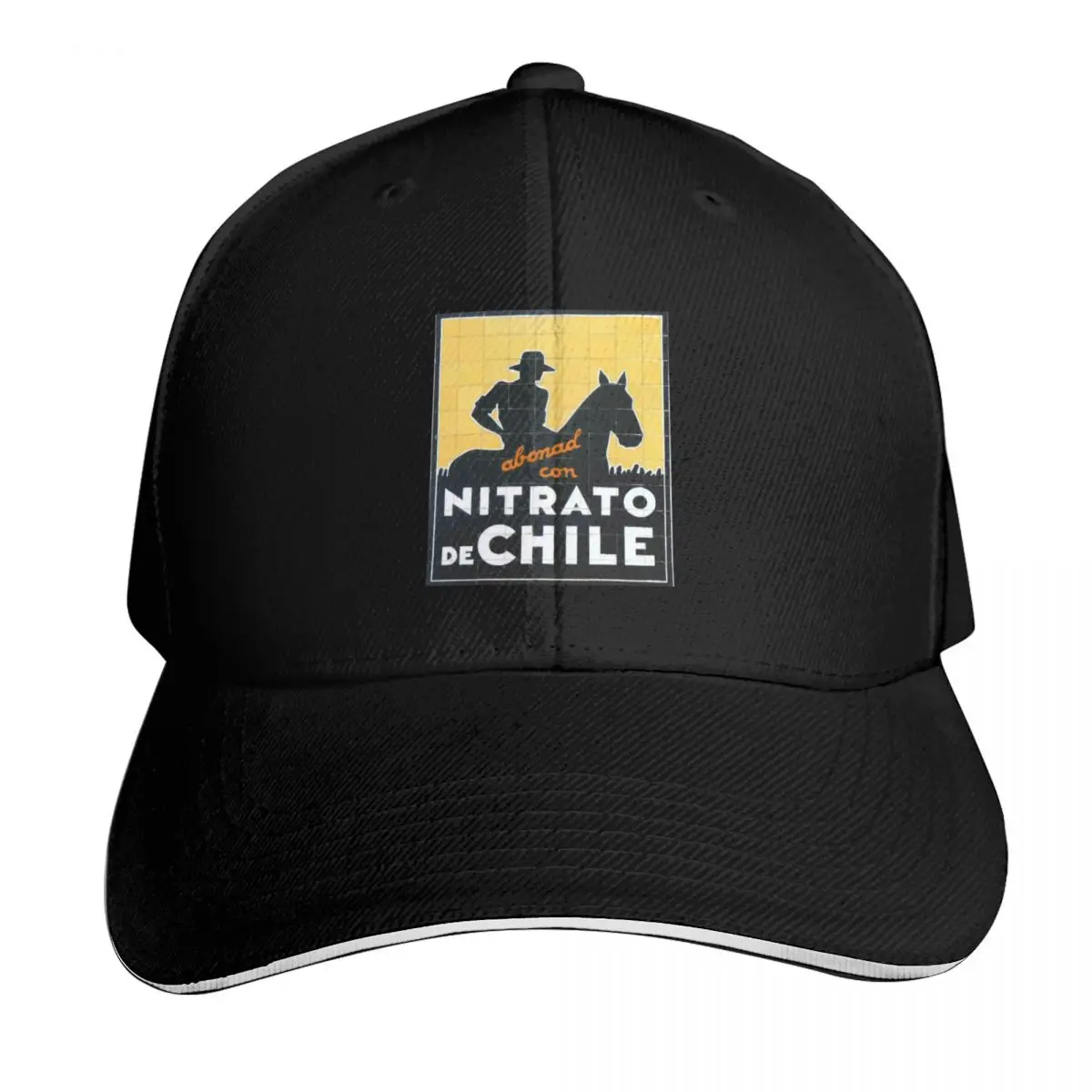 Boné de beisebol com logotipo espanhol da cidade antiga de Nitrato de Chile, preto, chapéus exclusivos, chapéu de sol, chapéu para caminhada, chapéus femininos, masculinos