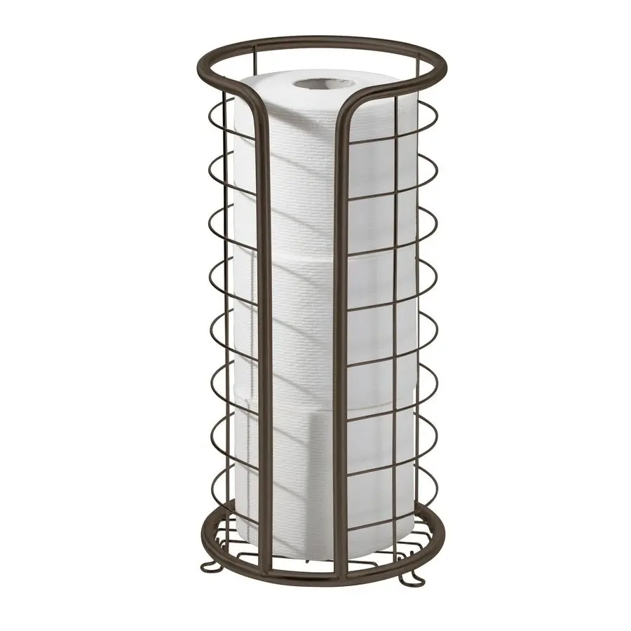 

Metal Toilet Paper Holder Stand Storage Reserve for 3 Rolls of Toilet Tissue Freestanding Toilet Paper Holder Stylish Bathroom F
