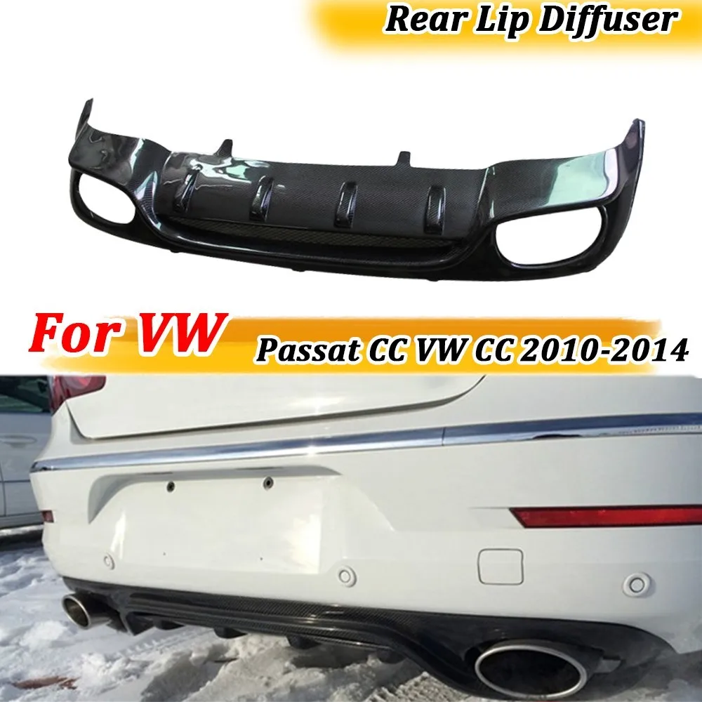 

Rear Bumper Lip Diffuser Spoiler for Volkswagen Passat CC VW CC 2010-2014 Carbon Fiber Molding Bumper Decoration Car Styling