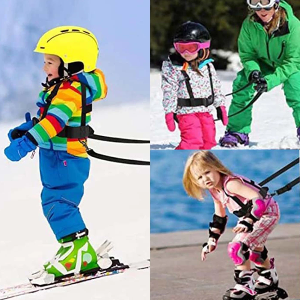 1-6PCS Kids Ski Harness Ski Carrier Strap Snowboard Shoulder Strap Safety Reliability for Skating Skateboarding Snowboard Roller