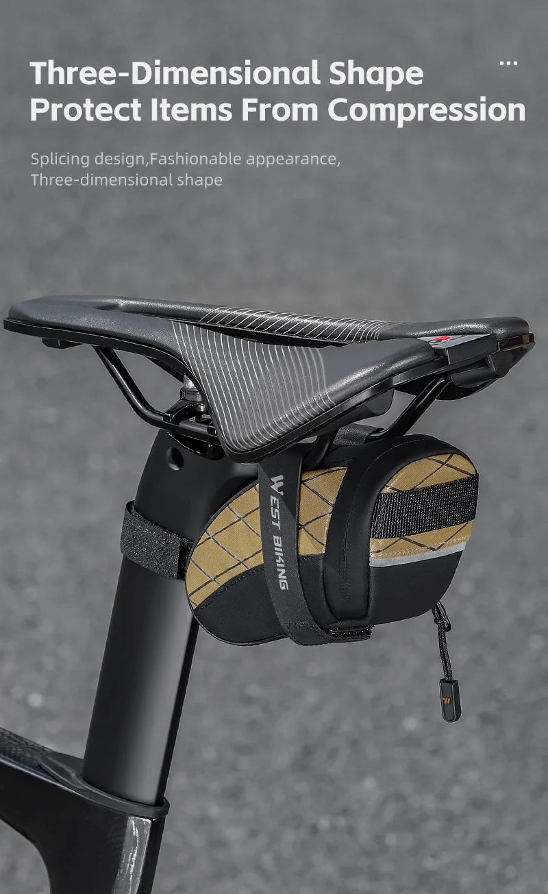 WEST BIKING Mini-Fahrradsatteltasche 0,3L Wasserdichte Fahrradtasche für Tägliche Werkzeugaufbewahrung Fahrrad-Zubehör – Detail 5