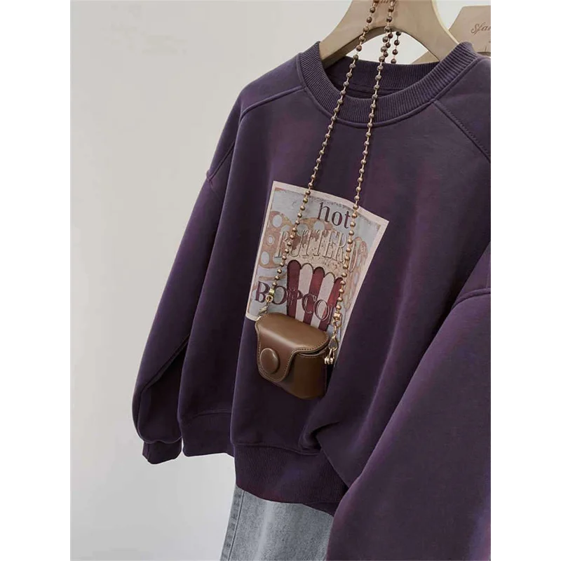 

Модный новый детский мягкий свитшот без капюшона с круглым вырезом, женский топ