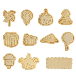 Happy Children's Day Cookie Embosser Mold Cartoon Boy Girl Biscuit Cutter Set Baby Shower Birthday Party Cake Decorating Tools