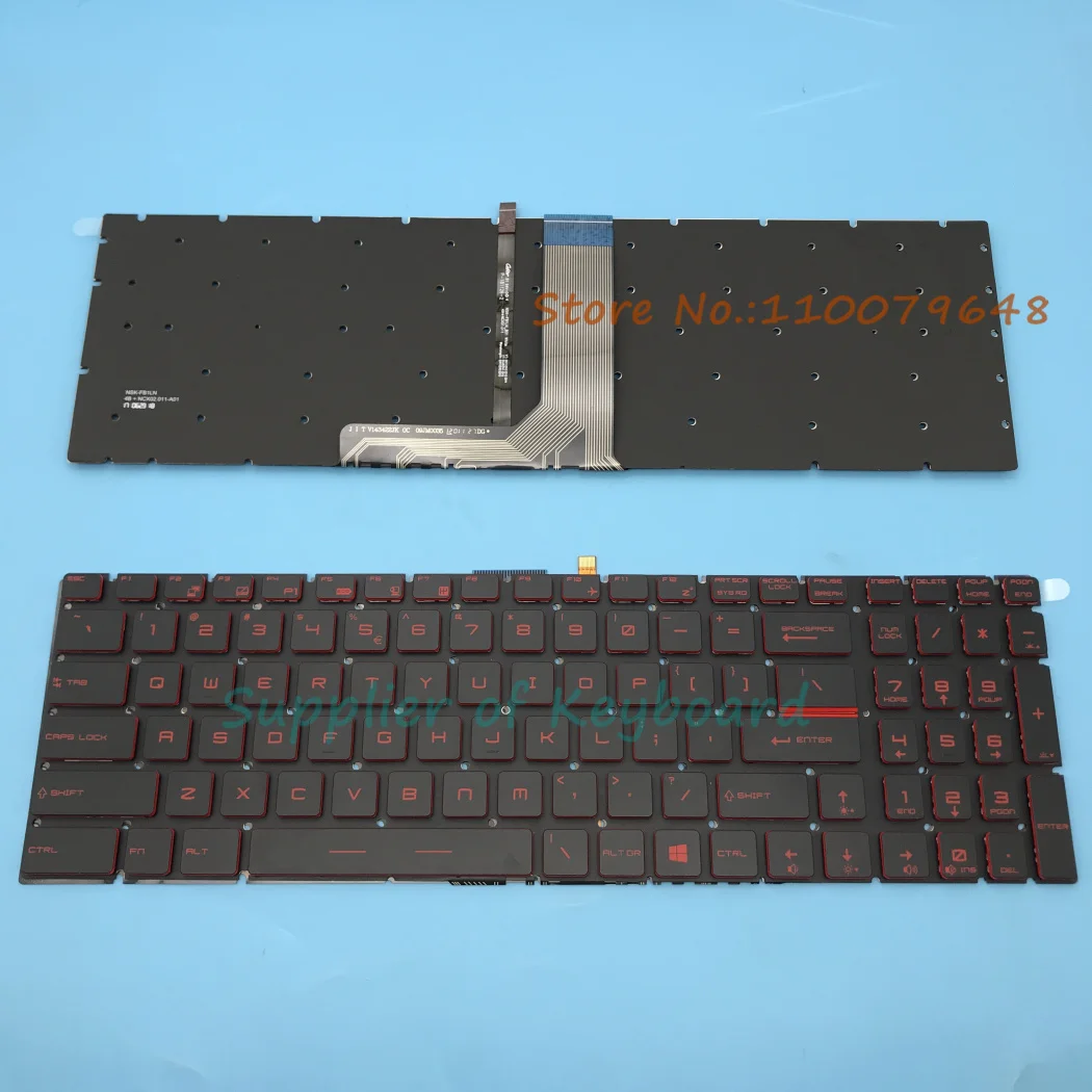 

NEW English/Russian/Spanish/French Keyboard For MSI GL65 9RC 9SC 9SD 9SE 9SCK 9SDK 9SEK Laptop Red Backlit