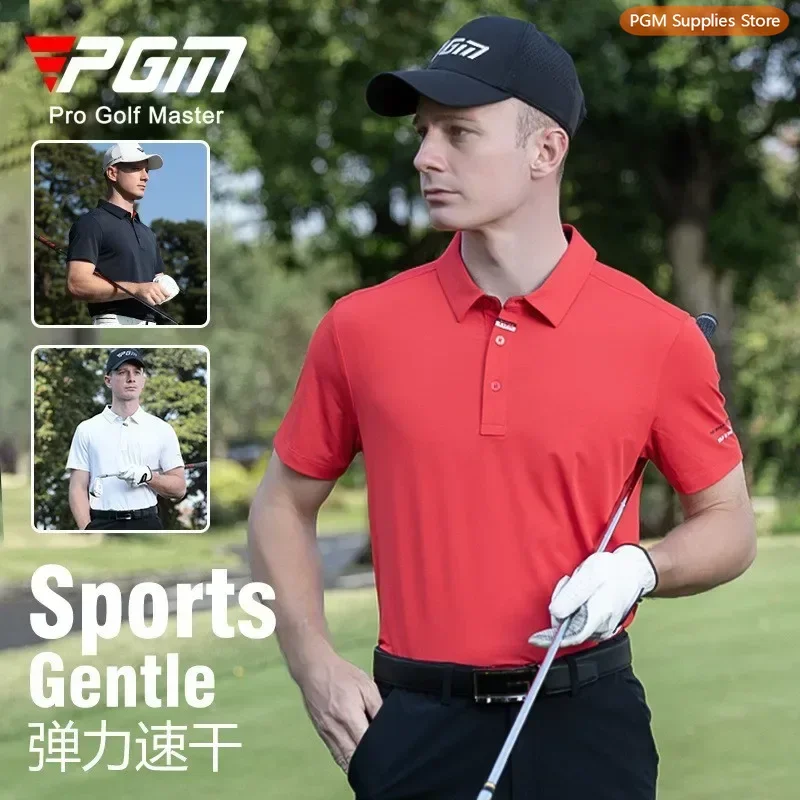 

Новая одежда для гольфа PGM, мужская весенне-летняя футболка с коротким рукавом, мужской топ-поло, удобные брюки, спортивная одежда, лето