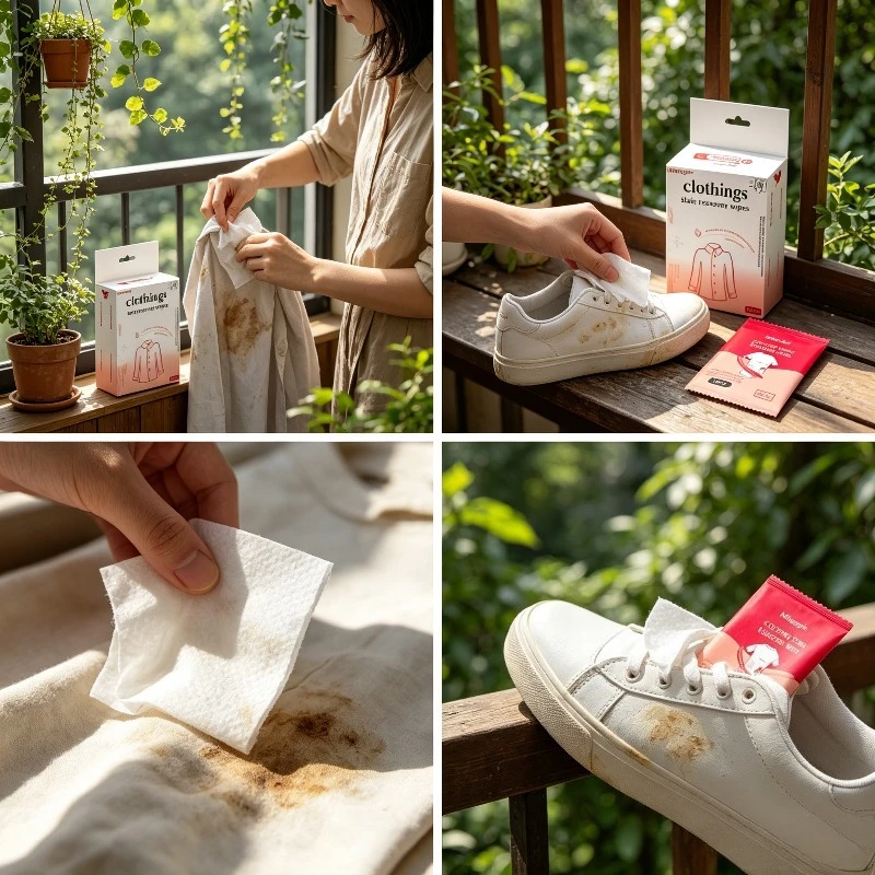 Multifunctional Dry Cleaning Stain Removal Wipes for Clothes/White Shoes, Disposable Convenient Portable Individual Packaging