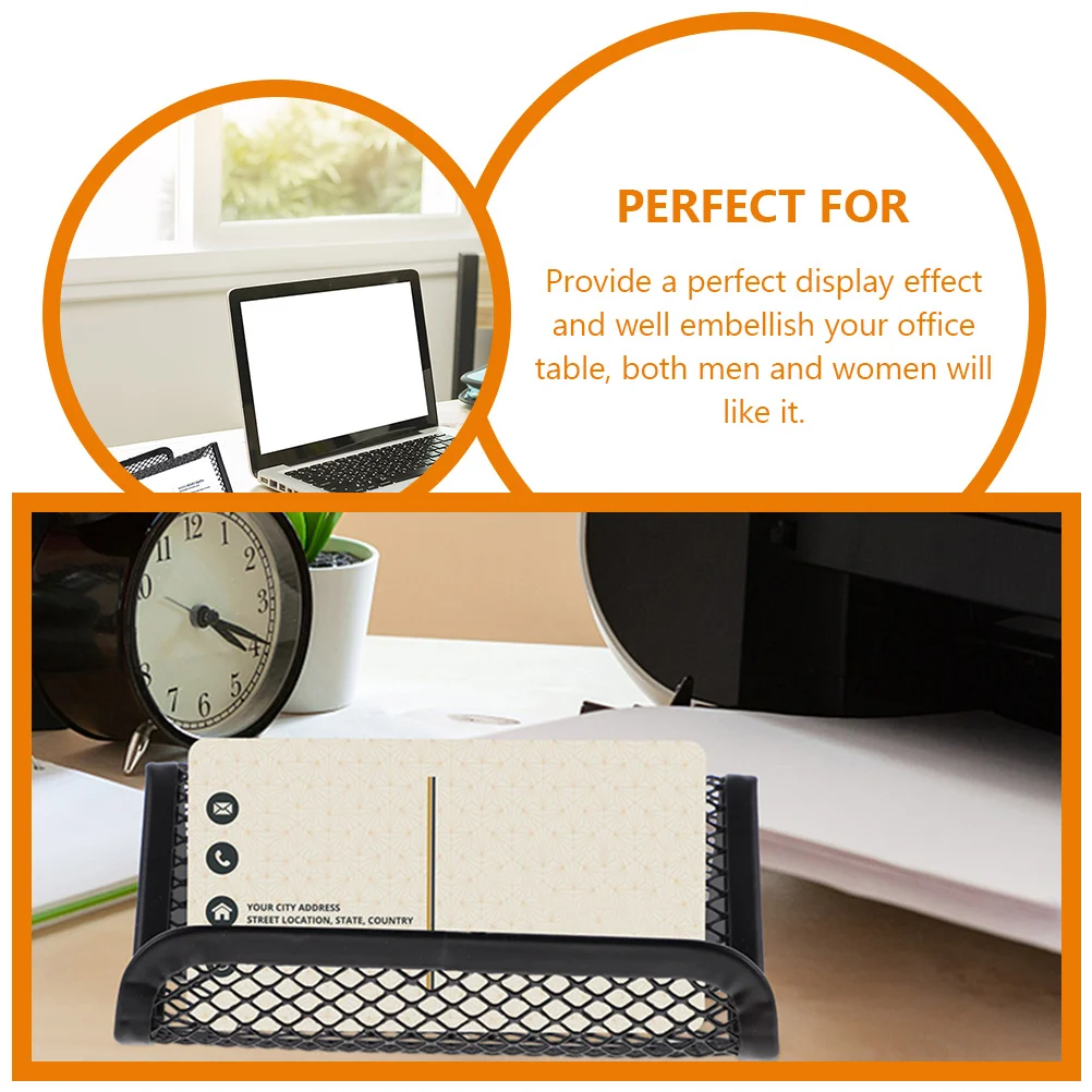 4 Pcs Cards Office Business Stand Display Holder 95X45cm Metal Name Rack for Student