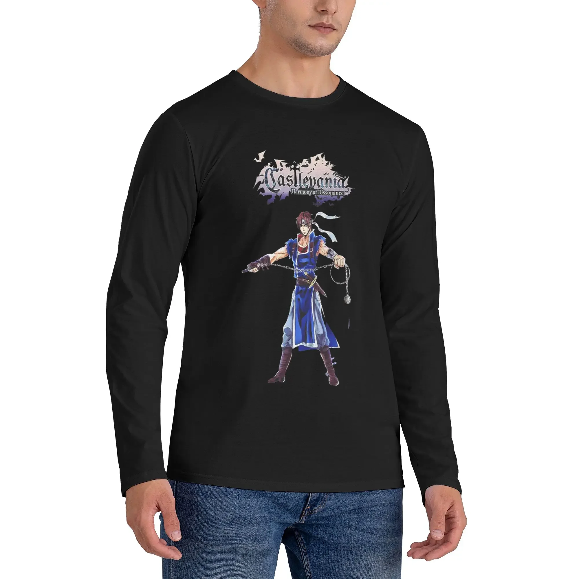 

Castlevania Men's Long Sleeved T-shirt Casual Round Neck T shirts Spring and Autumn Men tops