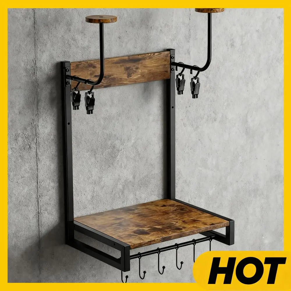 

Wooden Motorcycle Helmet Holder Wall Mounted Gear Storage Rack Metal Helmet Stand for Motorcycle Accesories Storage