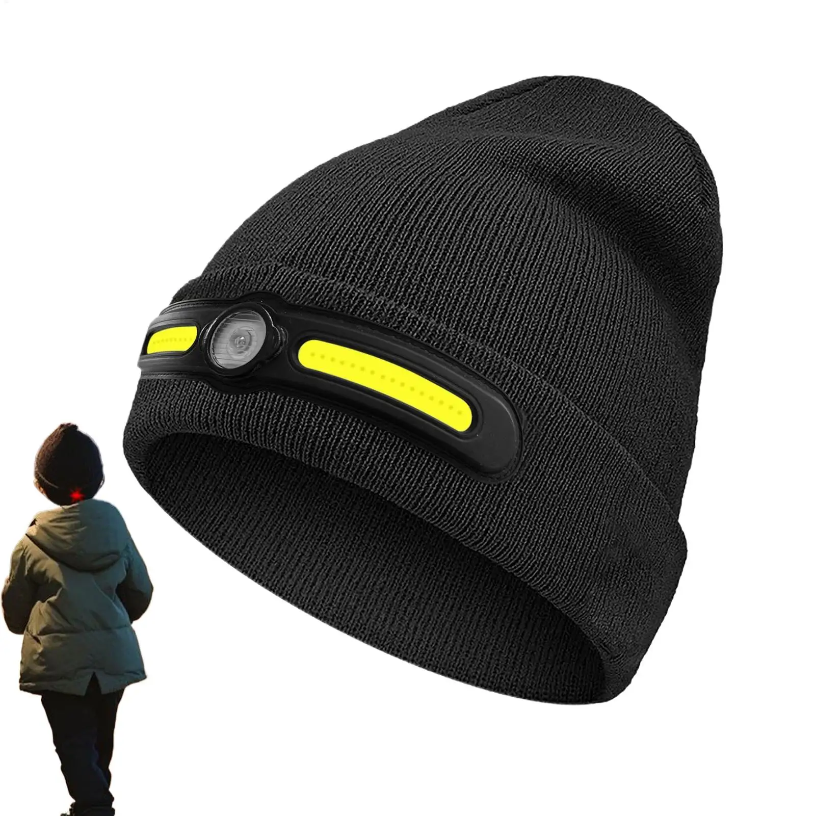 

Светодиодная шапка, 3-режимная шапка с подсветкой, перезаряжаемая шапка, налобный фонарь для женщин, мужчин, взрослых, детей, ночная езда на велосипеде, бег, пеший туризм, кемпинг