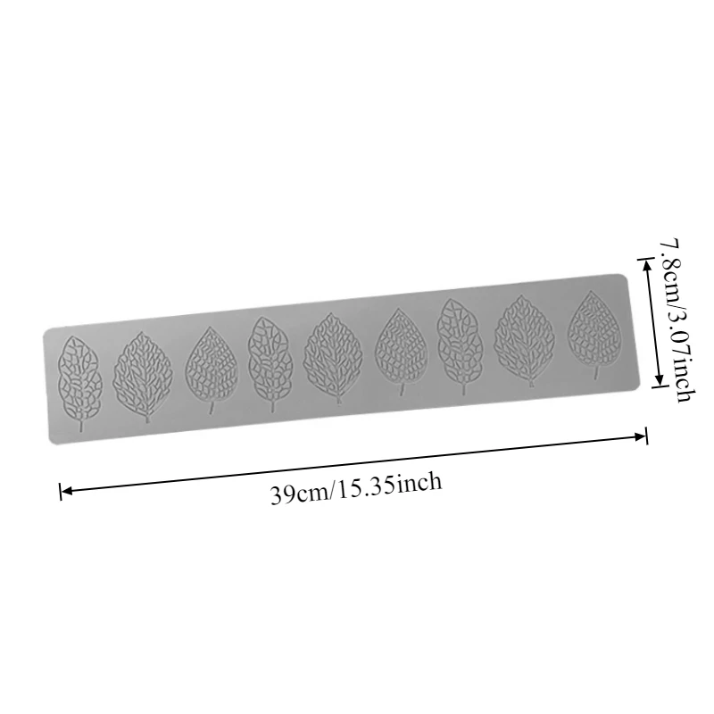 1pc 9-Piece Hollow Leaf Mold Set Fondant Lace Leaf Chocolate Silicone Mold Artistic Western-Style Crisp Chip Mold