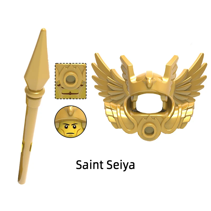 The X0163 Saint Seiya Aborigines Tutankhamun Hun Warrior Ares Athena Evil Knight Chief Model Blocks MOC Bricks Gifts Toys