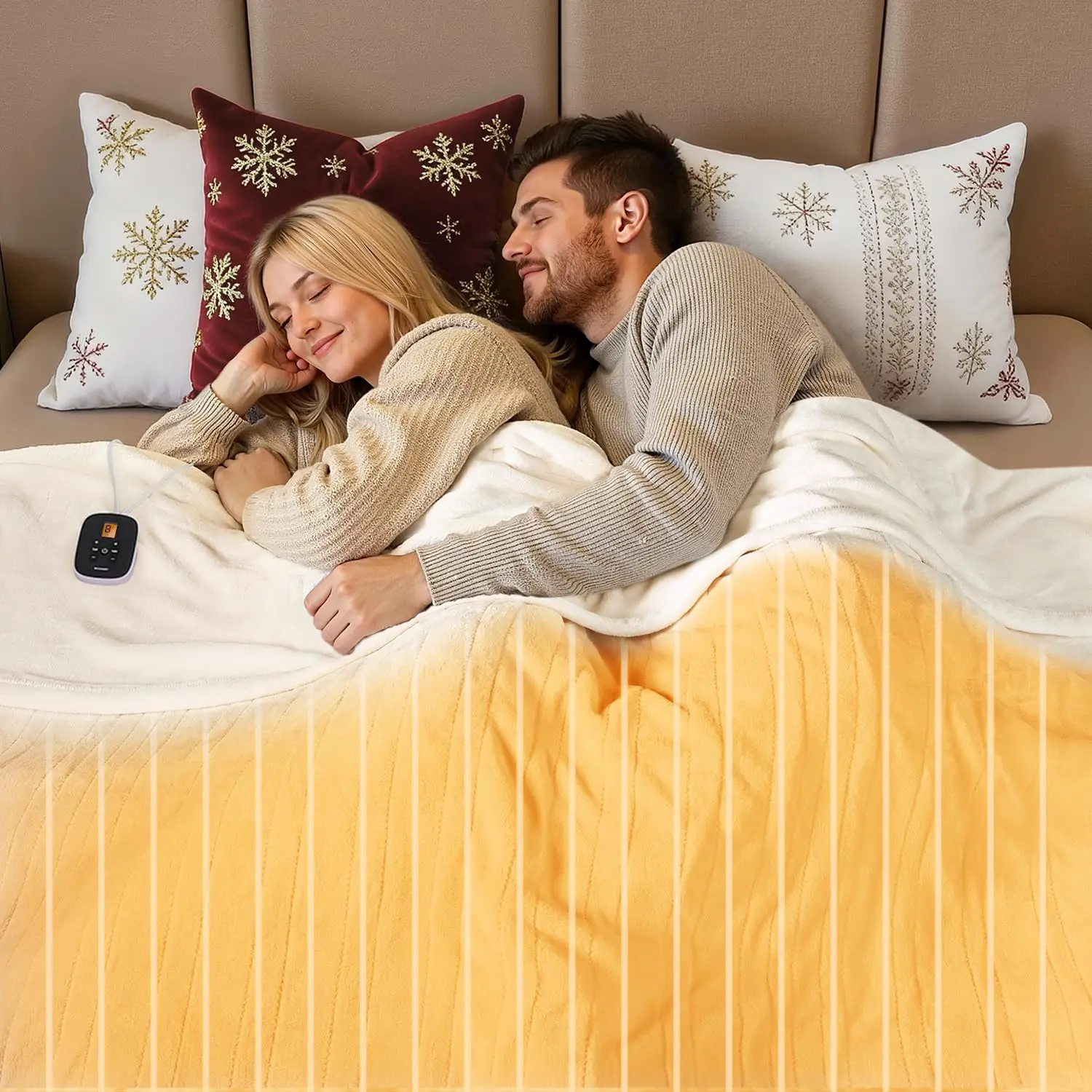 

Одеяло с электрическим подогревом, двойной размер 62x84, 10 уровней нагрева и таймер, сертифицированное ETL, бархат, которую можно стирать в машине