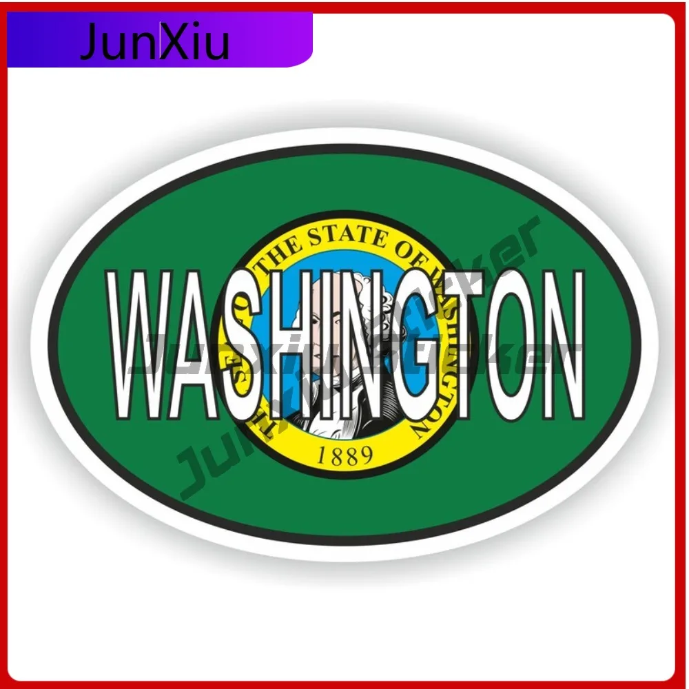 

Washington City Oval Sticker With National Flag Badge Sticker Decorative Scratch Cover Sticker Camper Sun Living Decals Motorcyc