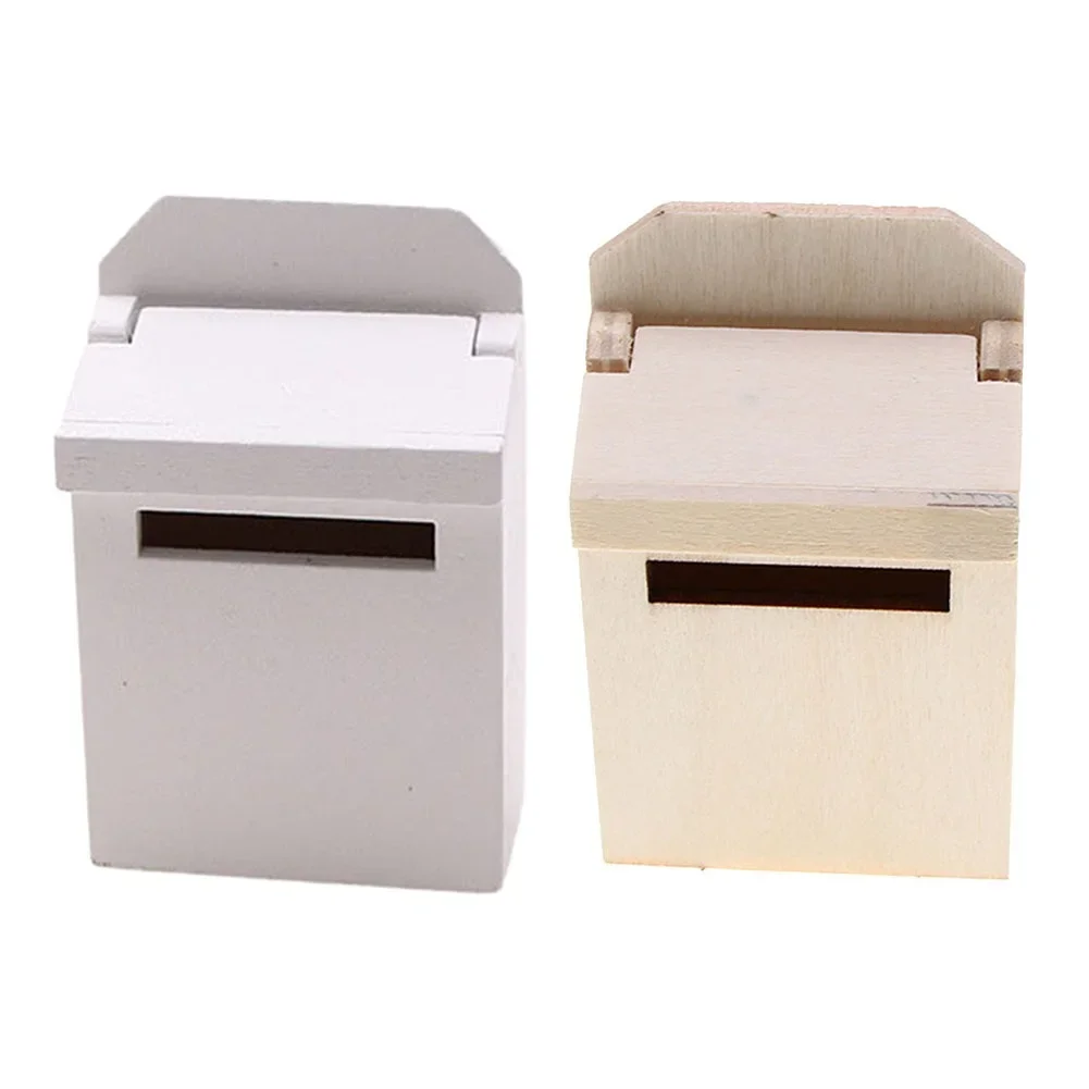 

Miniature Blank Mail Box House Mini Mail Box Miniature Wooden Flip Mailbox Model Post House Furniture Scene Decoration Outdoor