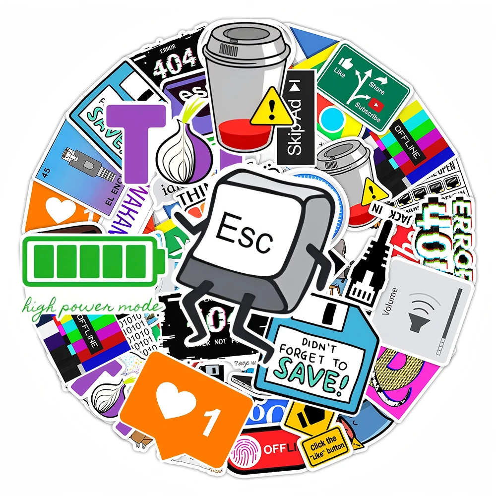 10/30/50pcs Funny Programmer Java Graffiti Cartoon Stickers Internet Geek Programming Decals Waterproof DIY Laptop Luggage Phone