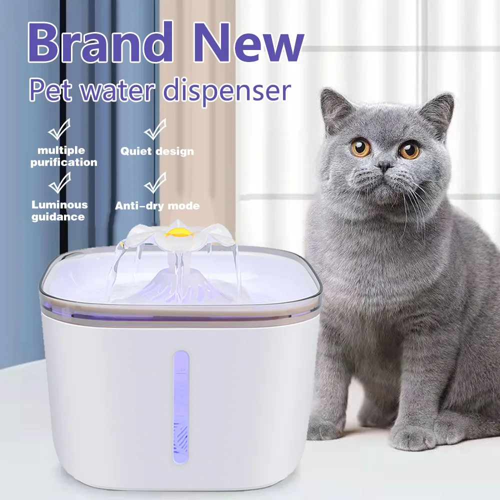 

Cat Water Fountain Filter Smart Automatic Pet Dog Water Dispenser&Burnout Prevention Pump 2L Recirculate Filtrin