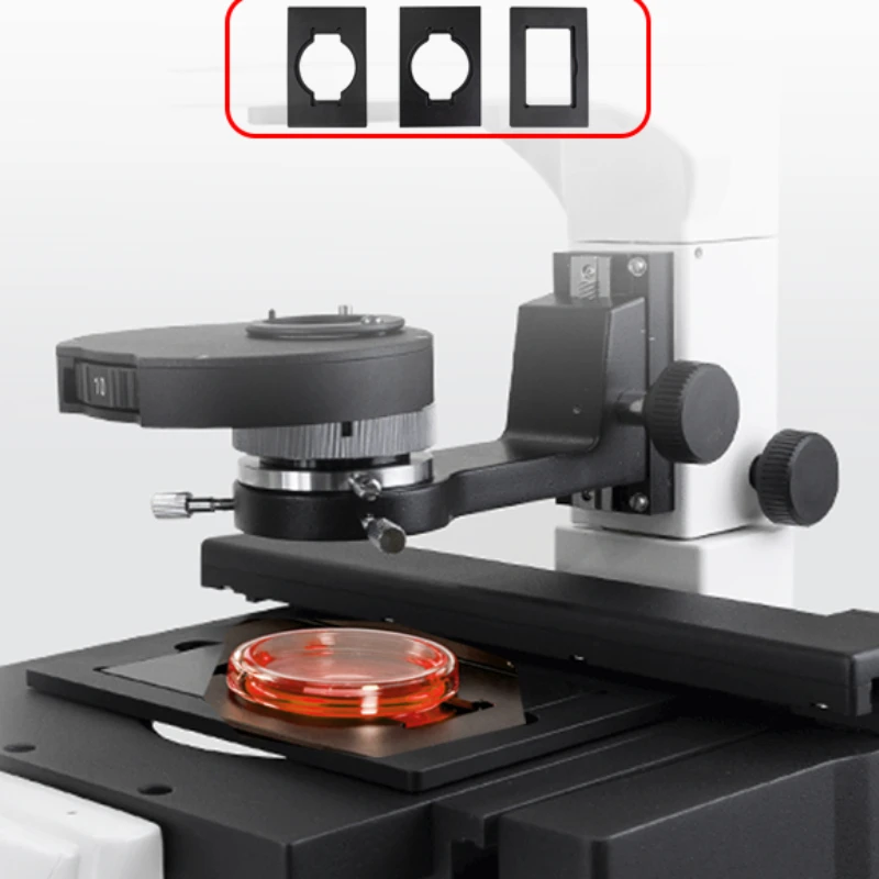 Three-eye high-definition scientific research infinite far-field inverted biomicroscope phase contrast observation Petri dish