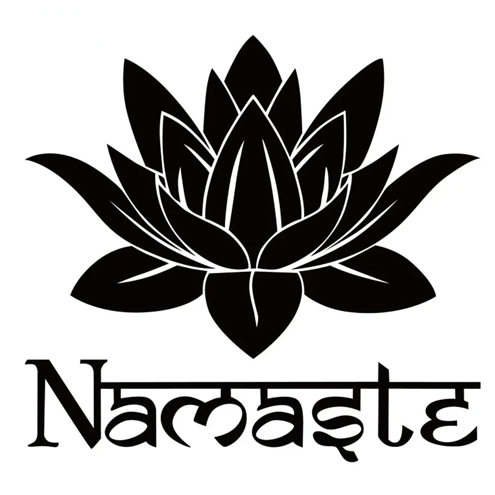 Car sticker cartoon lotus yoga meditation Namasle flower art decoration PVC waterproof sunscreen 20CM
