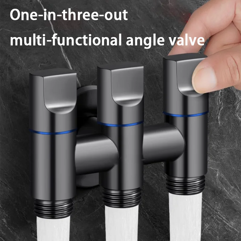 Multi-control Stainless Steel 1 In 3 Out Four Way Splitter Triple Outlet Washing Machine Tap Water Inlet Connector