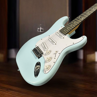 Free shipping Hot Sky Blue St Electric Guitar SSS Pickups Solid Mahogany White Guard High Gloss in Stock Rosewood Neck
