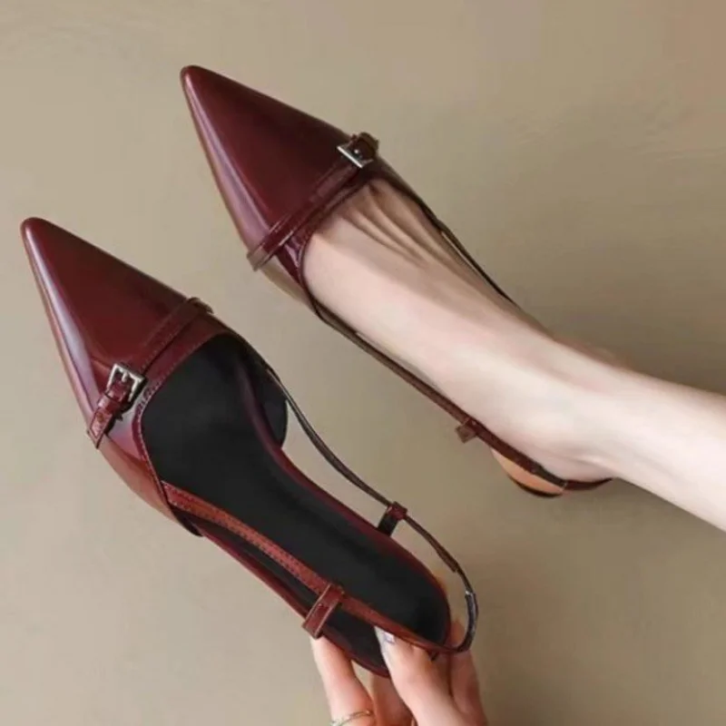 2024 Women Shoes Pumps Sandals Spring Fashion Pointed Toe Slingbacks Female Footwear Summer Ladies Shallow Shoes High Heels