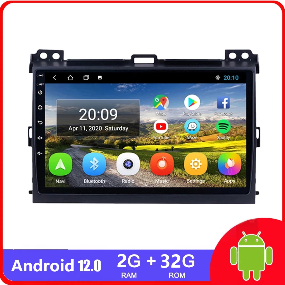 

For Toyota Land Cruiser Prado 120 2004 - 2009 Android 12.0 Car Radio 2din GPS Car Multimedia Player Wifi Autoradio Stereo