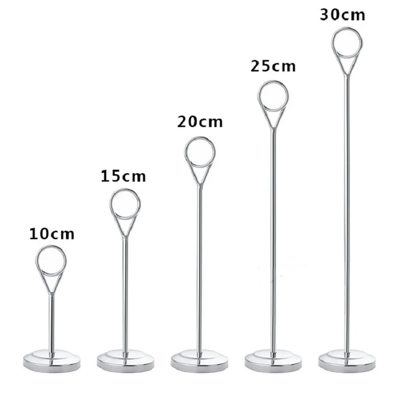 1pc Stainless Steel Table Card Holder 10/20/30cm Picture Holder Place Card Paper Menu Clips for Wedding Party Office Decor