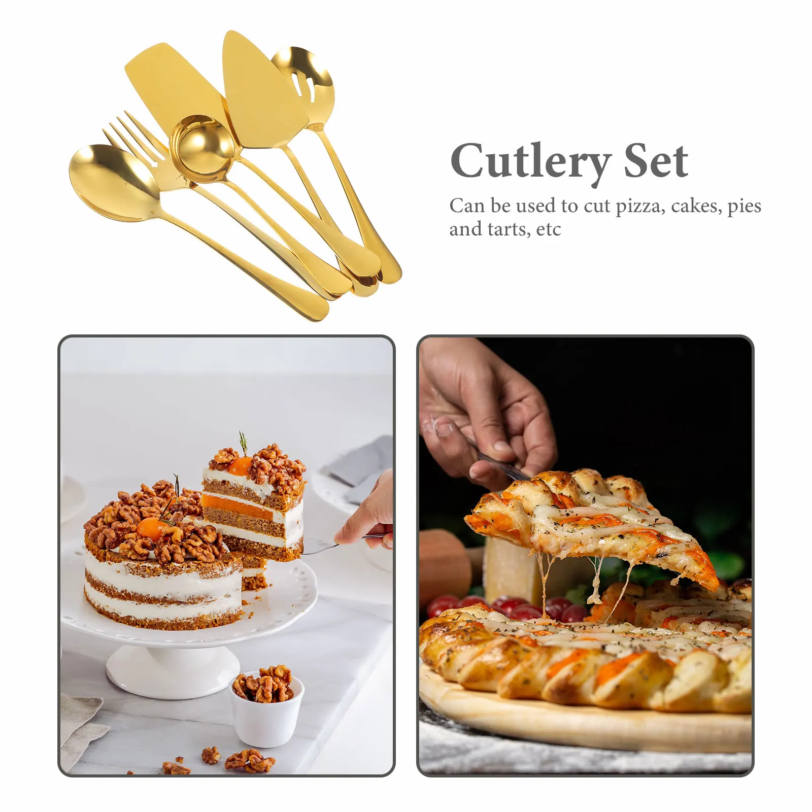 

Stainless Steel Cake Knife Cutter Set Heavy Duty Utensils Cutlery Bread Dinnerware Banquet Party Tools 12 Inch Reusable