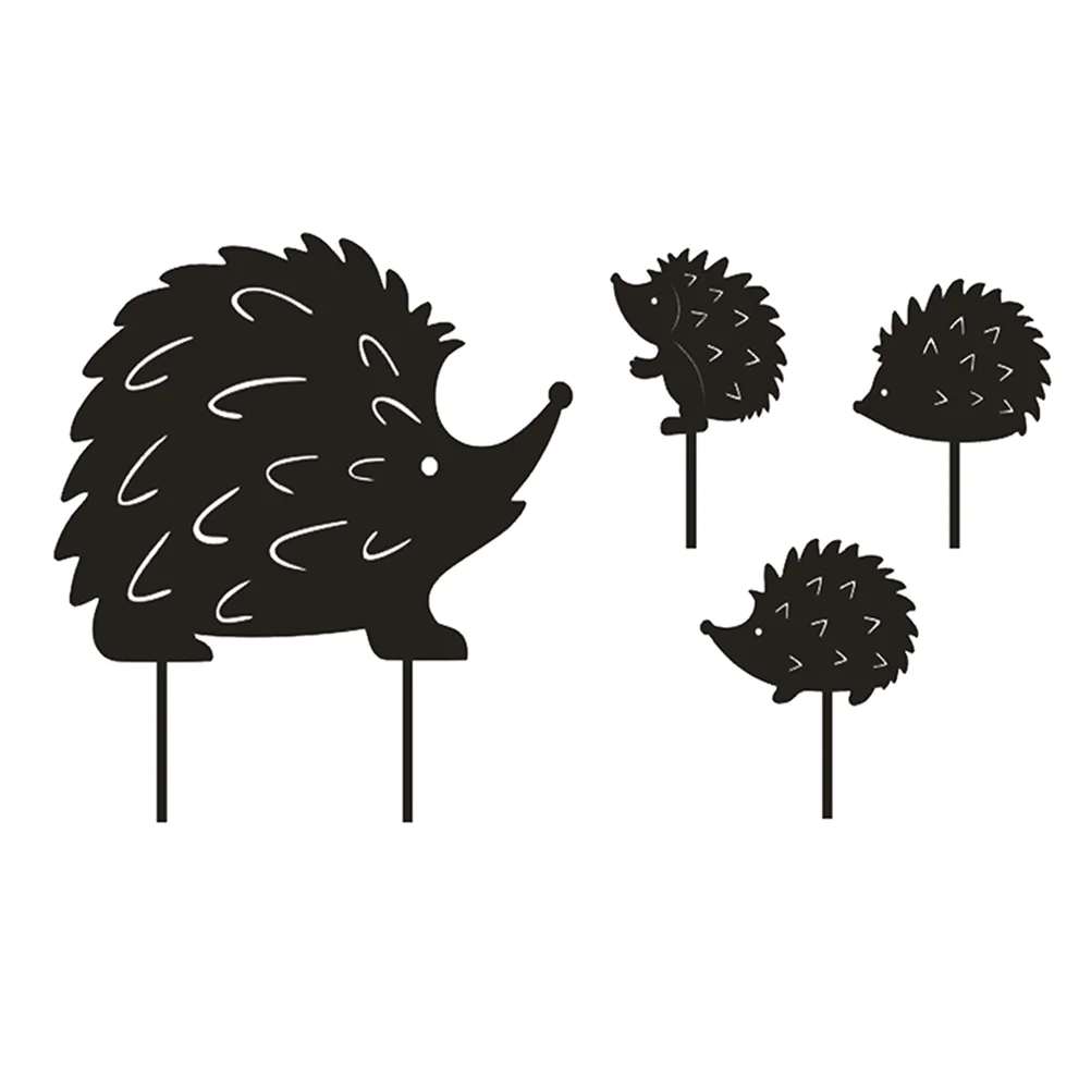 

Hedgehog Family Decoration Black Home Courtyard Backyard Figurine Ornament Metal Decorations Decorate