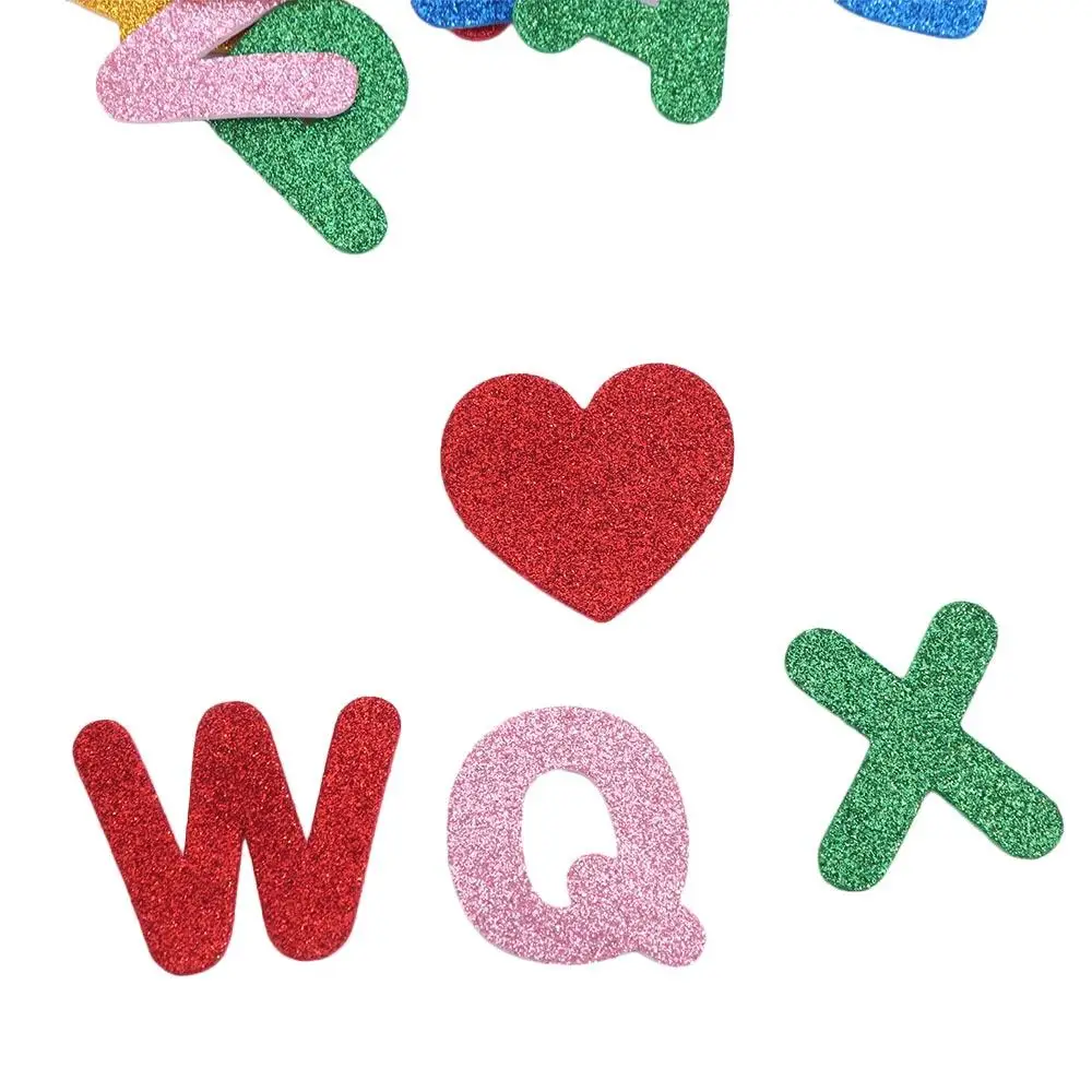 A-Z Letters Foam Letter Sticker Wall Decals Decoration Glitter Alphabet Sticker Colourful Self-adhesive
