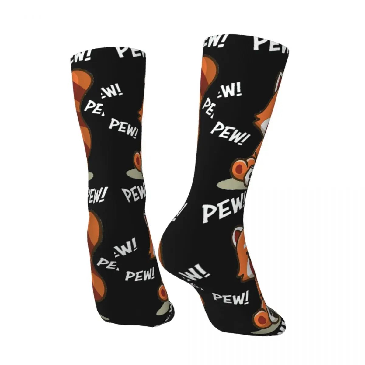 Funny Crazy Sock for Men Play Game Hip Hop Harajuku Red Panda Ailurus Fulgens Happy Seamless Pattern Printed Boys Crew Sock Gift