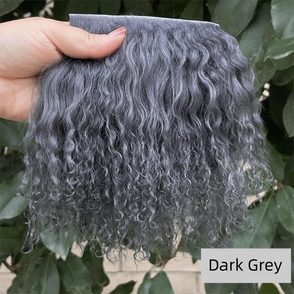 Mongolia Fur Sheepskin Wool Extensions Hair Row Durable Curly Hair Extensions DIY Wig Doll Wig Curly Texture SD Blyth Wigs