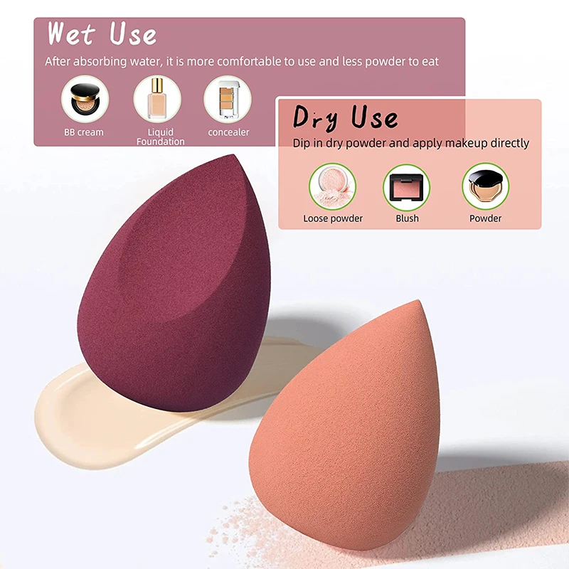 4/8/16Pcs Makeup Sponge Cosmetic Puff Set Foundation Powder Beauty Make Up Tools & Accessories Blender Wholesale