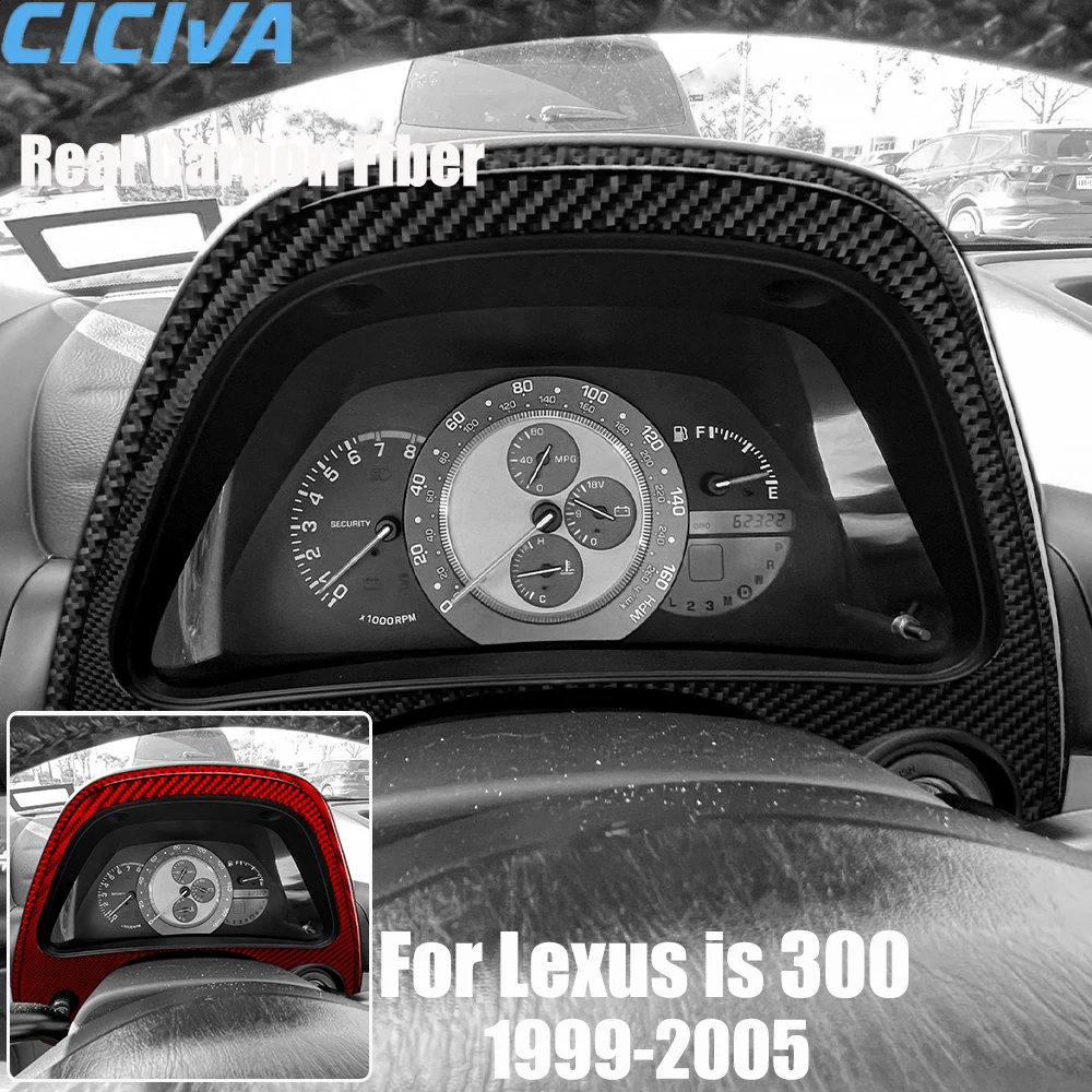 

Real Carbon Fiber Car Accessories Speedometer Trim Cover Soft Sticker For Lexus is 300 1999 2000 2001 2002 2003 2004 2005