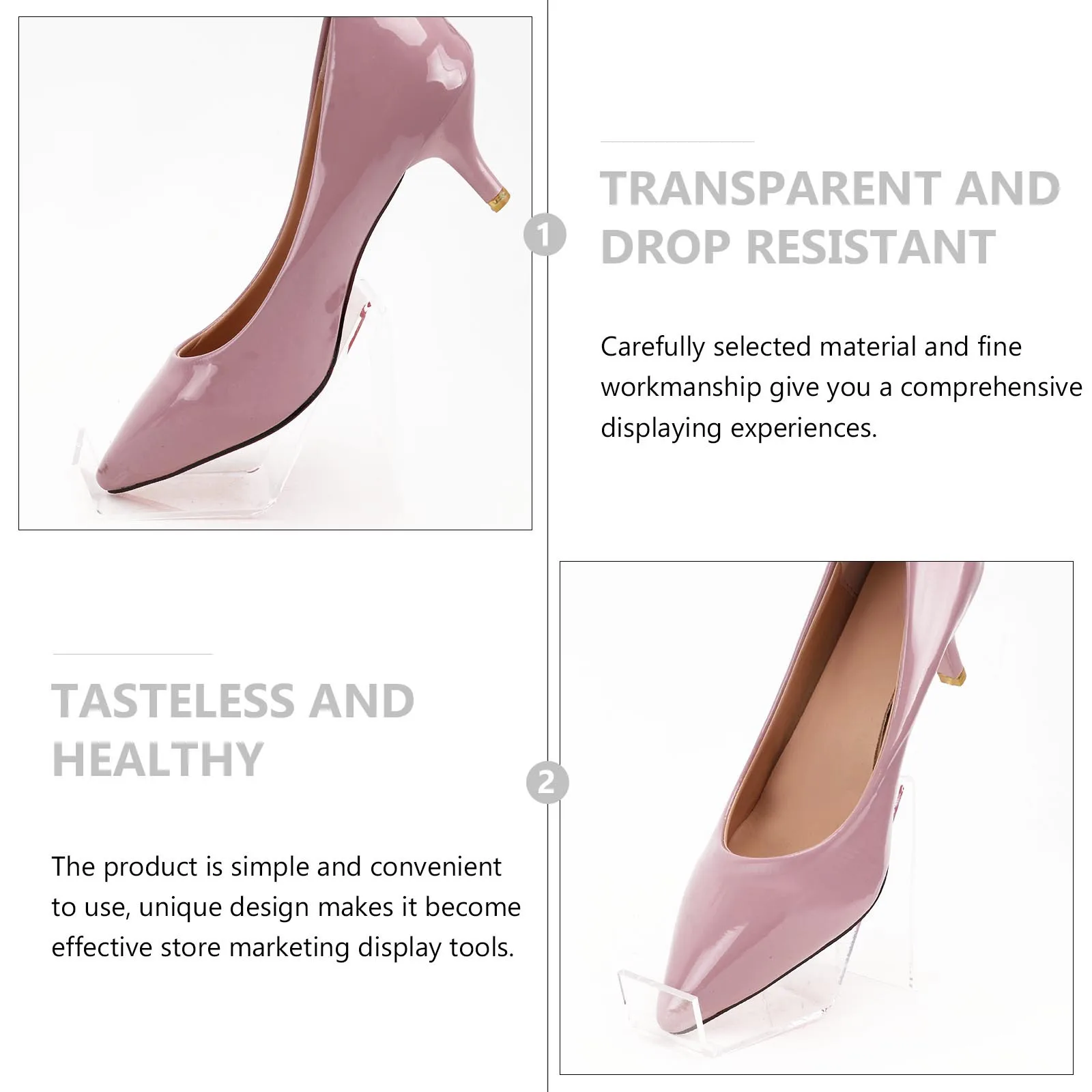 

2Pairs Shoe Display Stand Exquisite Craftsmanship for Mall Supermarket Storage Storage Rack Shoe Display Stand