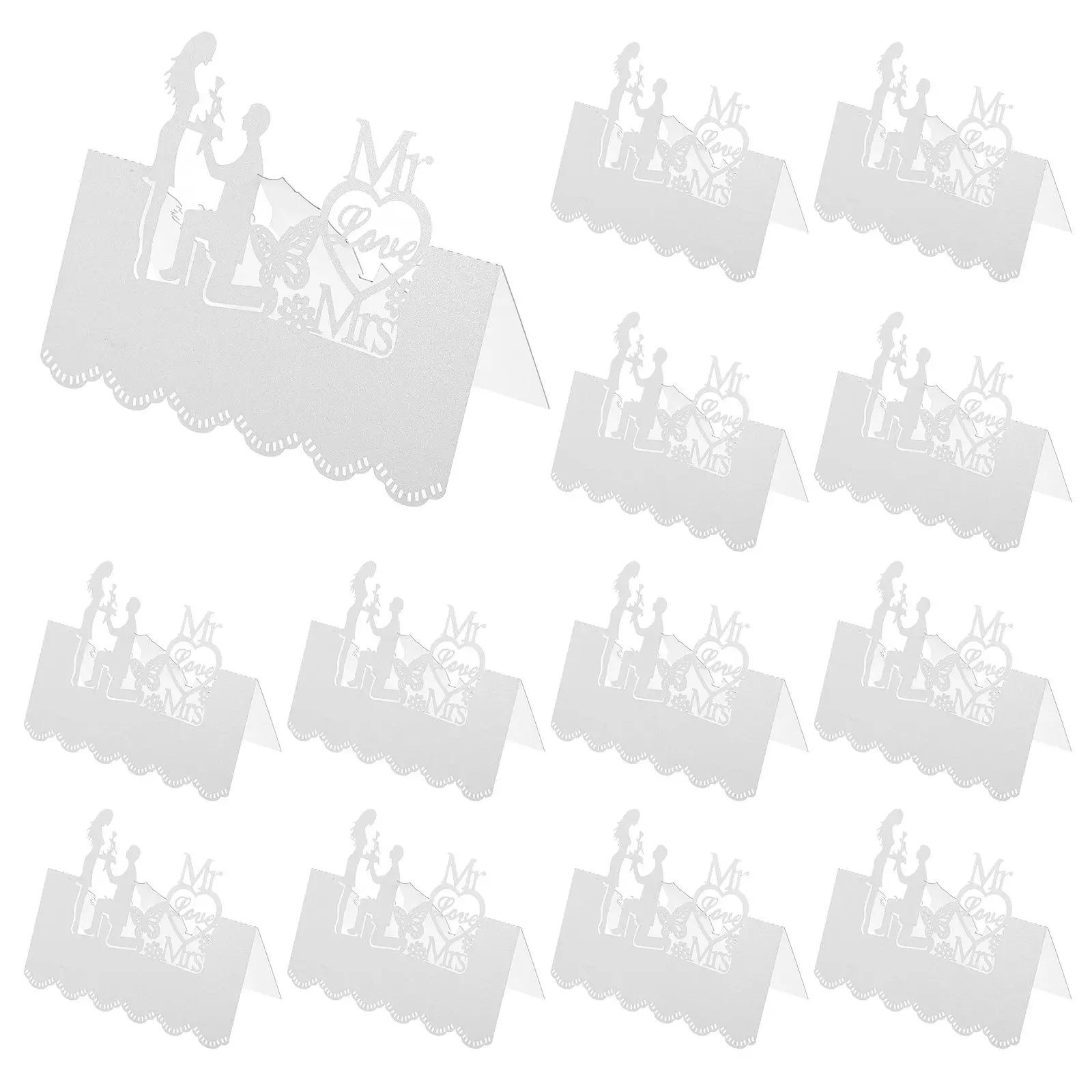 

50pcs Elegant Hollow Flower Design Table Card Blank Place Cards for Wedding Table Card Party Accessories